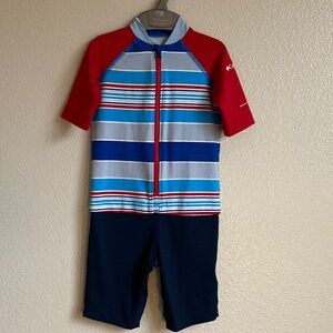 Columbia Sandy Shores Sunguard Omni Shade SwimSuit One Piece Rash guard sz 4T